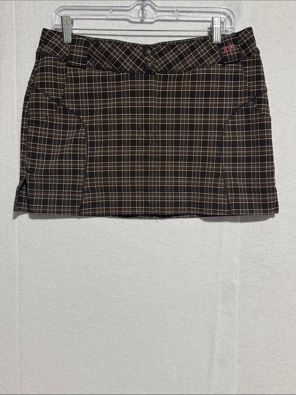 Zoic Clueless Fall Plaid Micro Mini Skirt in Brown and Tan